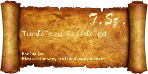 Turóczy Szilárd névjegykártya